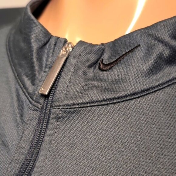 NIKE GOLF Track Jacket Dri Fit Full Zip High Collar Criss Cross Teal Athletic - Picture 4 of 13